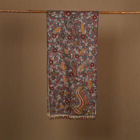 Grey Handpainted Cotton Kalamkari Stole 