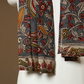 Grey Handpainted Cotton Kalamkari Stole 