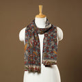 Grey Handpainted Cotton Kalamkari Stole 