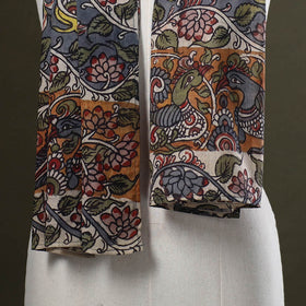 Grey Handpainted Cotton Kalamkari Stole