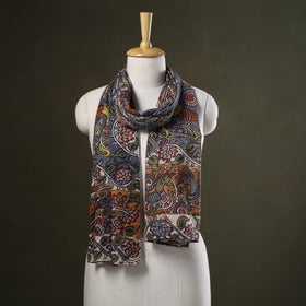 Grey Handpainted Cotton Kalamkari Stole