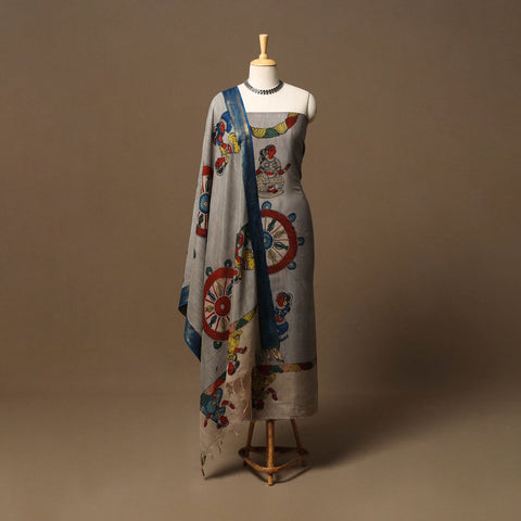 Handpainted srikalahasti natural dyed bangalore silk pen