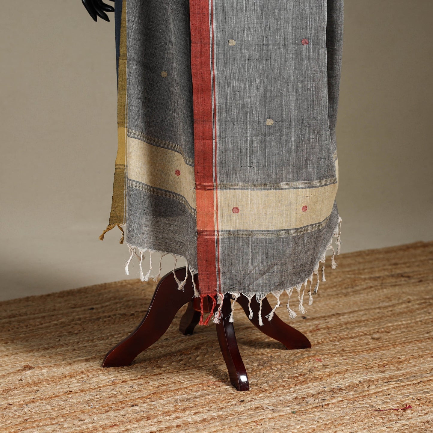 Peach - handspun handloom buti natural dyed cotton