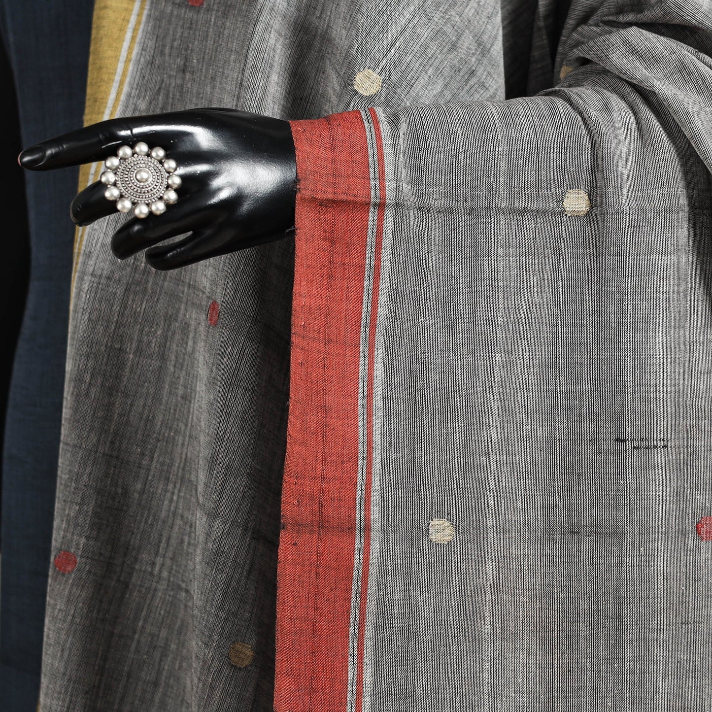 Peach - handspun handloom buti natural dyed cotton