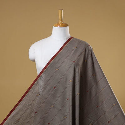 Grey - handspun handloom natural dyed cotton buti