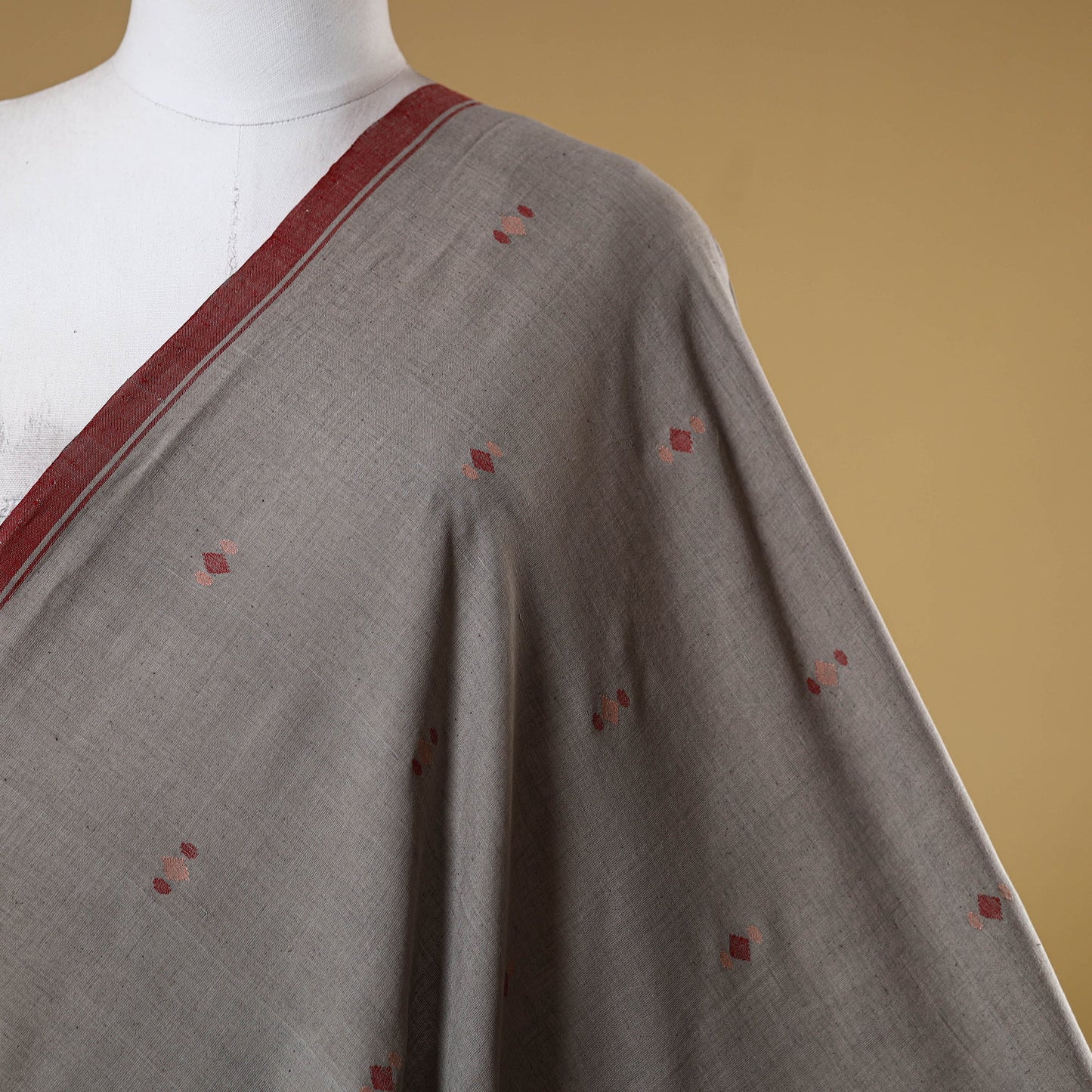 Grey - handspun handloom natural dyed cotton buti
