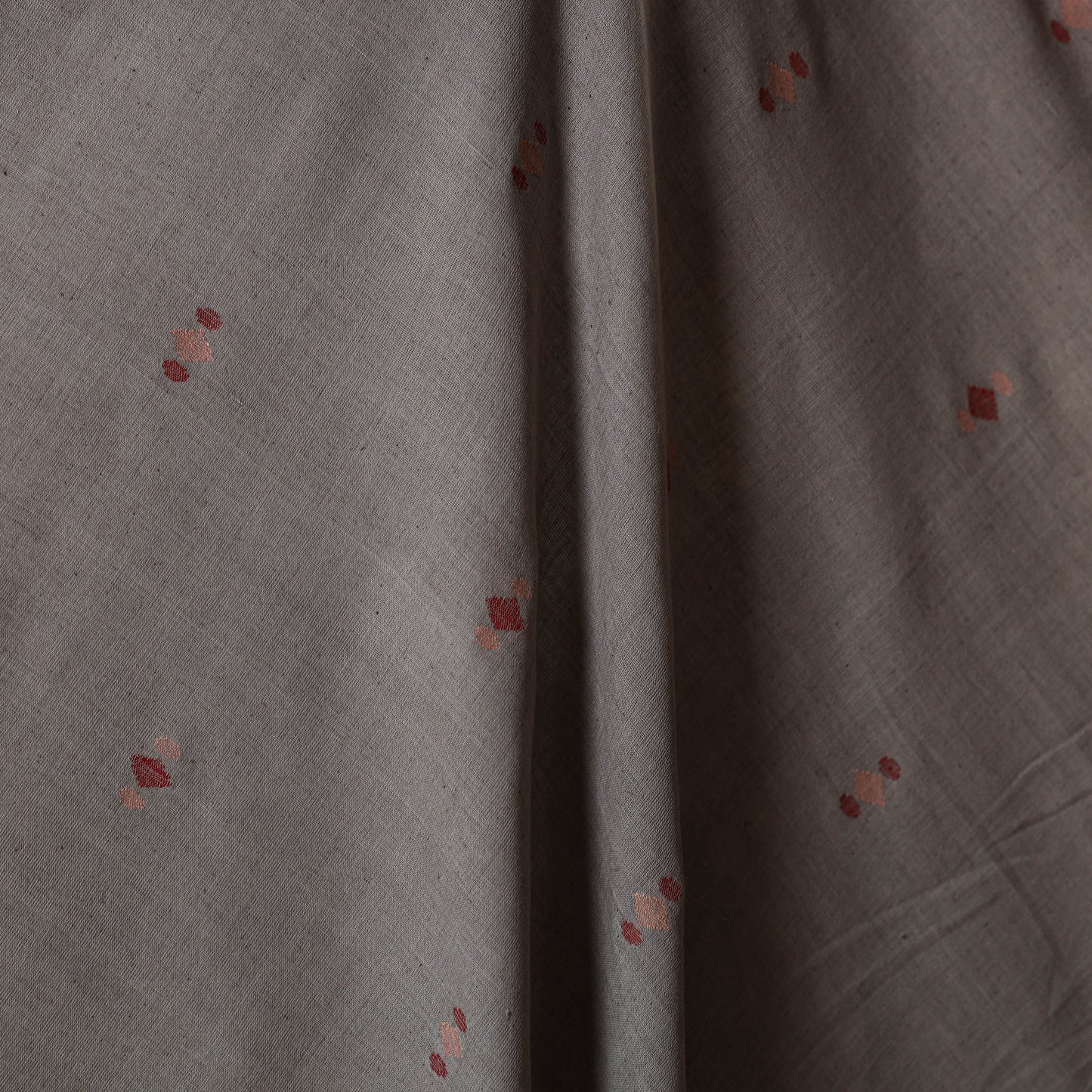 Grey - handspun handloom natural dyed cotton buti