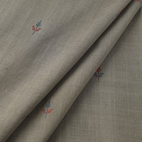 Grey Handspun Handloom Natural Dyed Cotton Jamdani Fabric