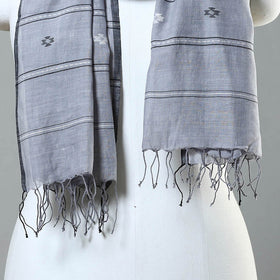 Grey - handspun handloom natural dyed eri silk stole 33