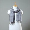 Grey - handspun handloom natural dyed eri silk stole 33