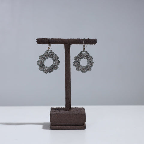 Grey - hapur beaded earrings by aagaz 33 - handcrafted