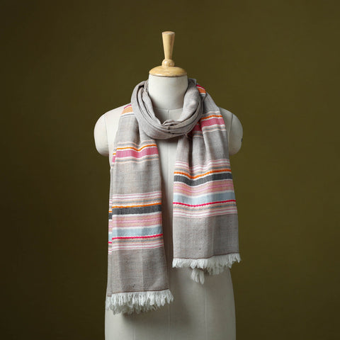 Himalayan handspun handwoven pure pashmina wool stole 01