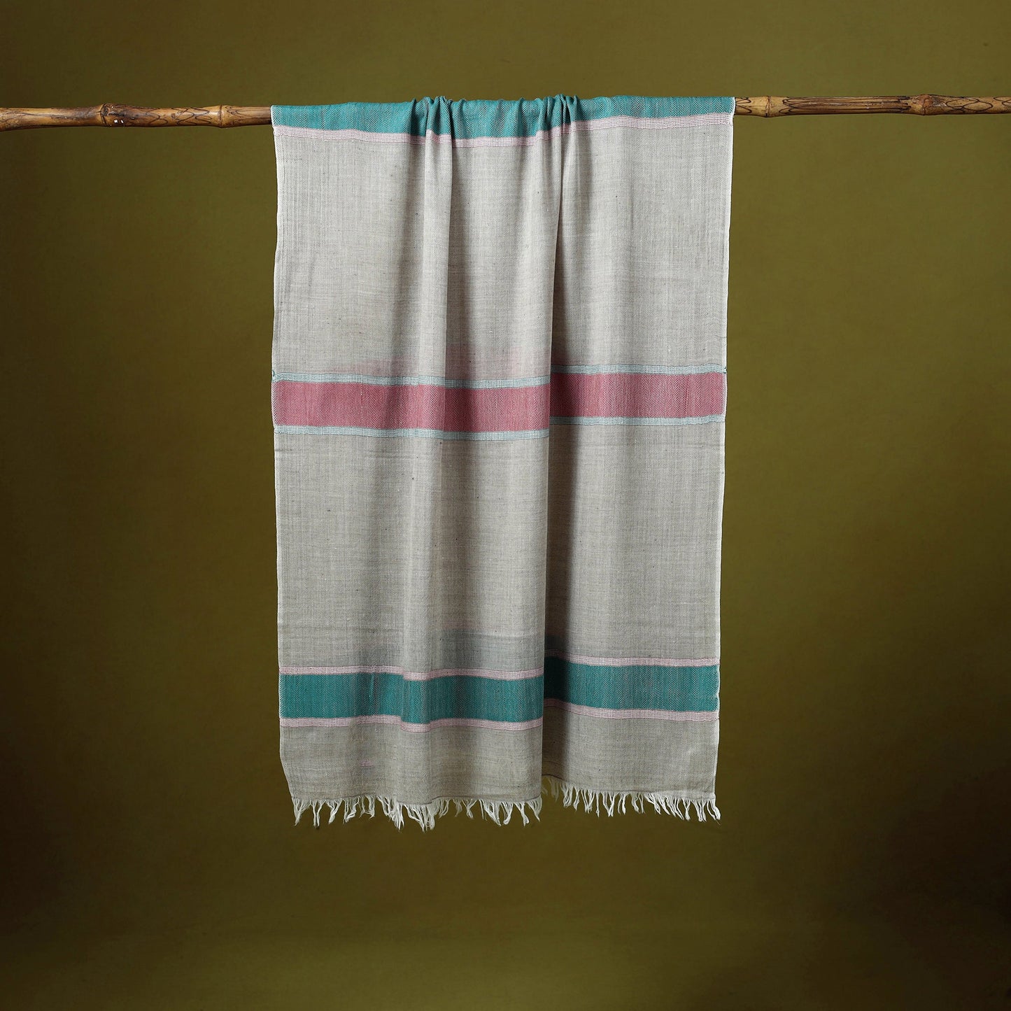 Himalayan handspun handwoven pure pashmina wool stole 17