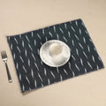 Grey Ikat Cotton Hand Embroidery Table Mat (18 x 13 in) 06