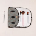  Ikat Fabric Multipurpose Segmented Make-up Brush Wrap Pouch/Case 