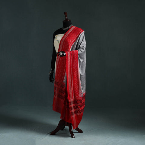 Ikat handloom cotton sambalpuri dupatta 05 - handcrafted