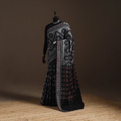 Ikat handloom cotton sambalpuri saree 18 - handcrafted