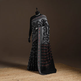 Ikat handloom cotton sambalpuri saree 18 - handcrafted