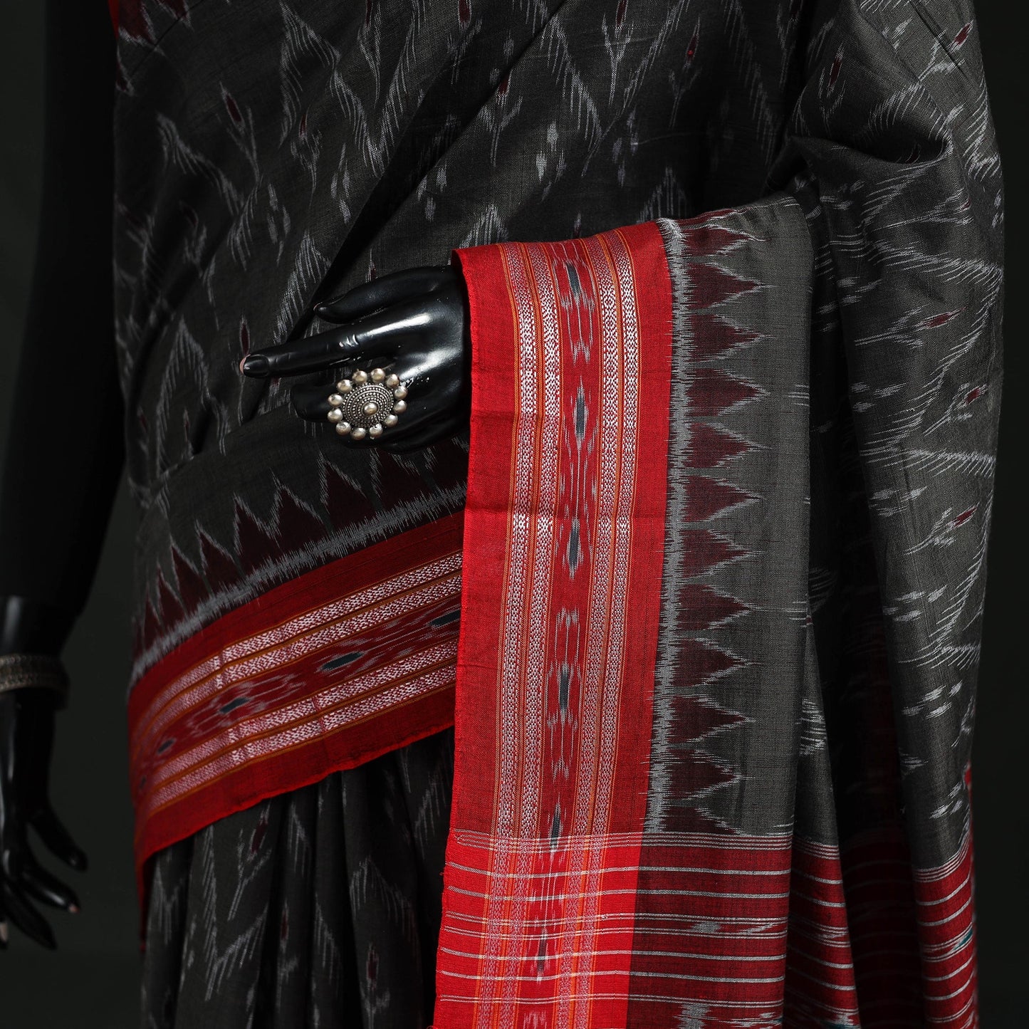 Ikat handloom cotton sambalpuri saree 23 - handcrafted