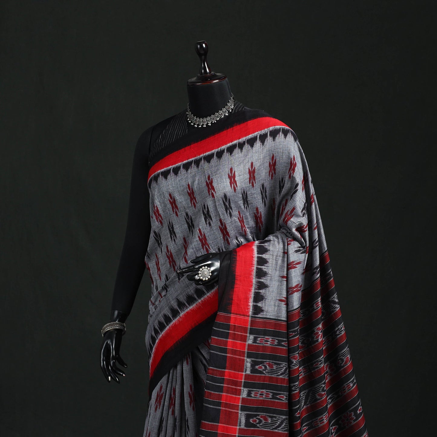 Ikat handloom cotton sambalpuri saree 45 - handcrafted