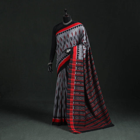 Ikat handloom cotton sambalpuri saree 45 - handcrafted