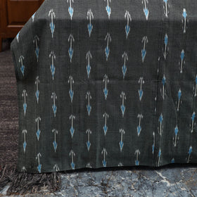 Grey - ikat with modal silk patch cotton bedsheet set 37