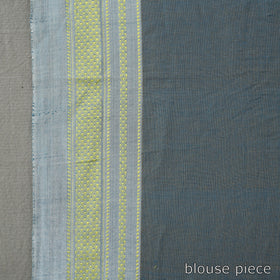 Grey - ilkal handloom cotton saree with chikki paras border