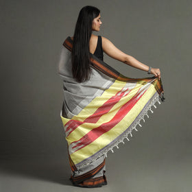 Buy Grey - Ilkal Handloom Cotton Saree With Chikki Paras Border 11 