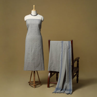 Jacquard cotton 3pc unstitched dress material 14