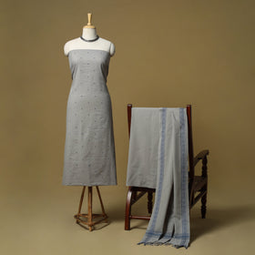 Jacquard cotton 3pc unstitched dress material 14