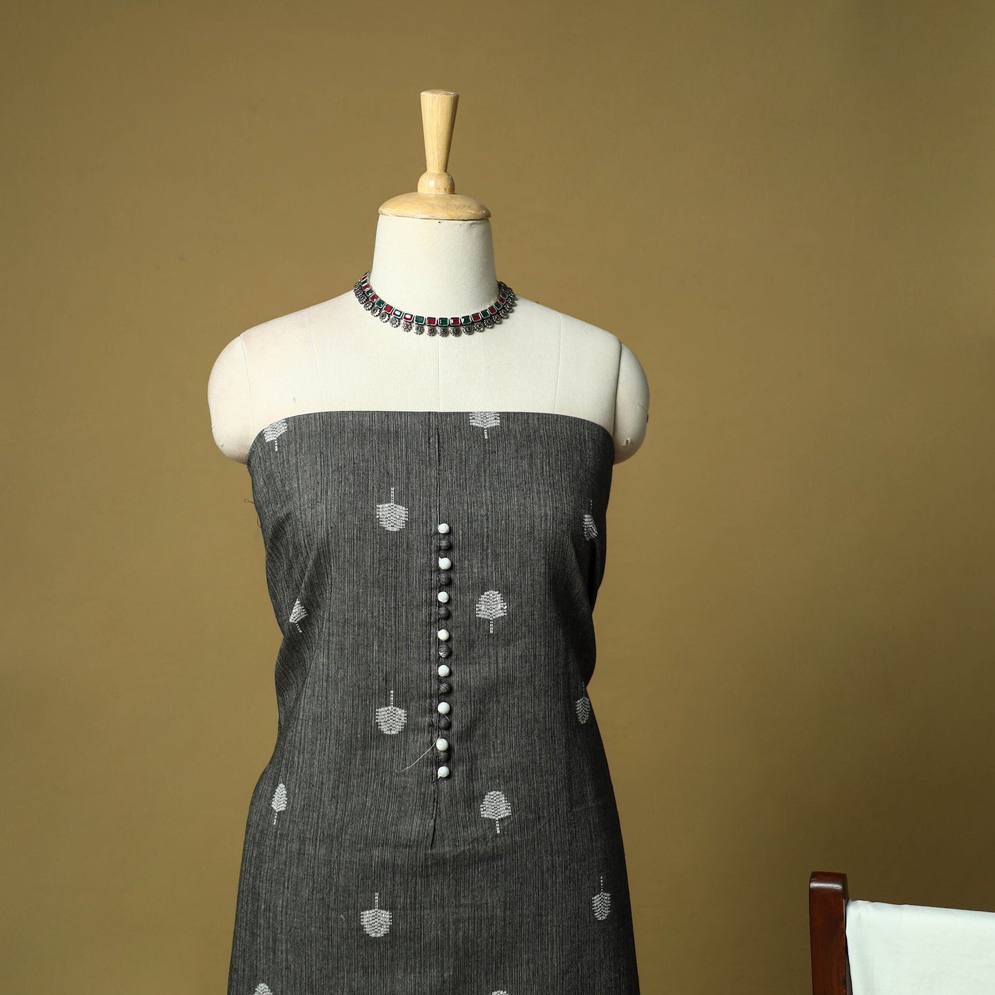 Jacquard cotton 3pc unstitched dress material 82