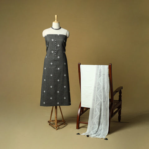 Jacquard cotton 3pc unstitched dress material 82