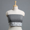 Grey - jacquard cotton blouse piece 05 - handcrafted
