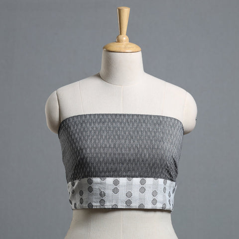Grey - jacquard cotton blouse piece 05 - handcrafted