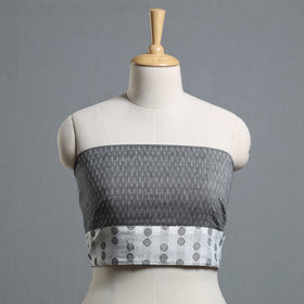 Grey - jacquard cotton blouse piece 05 - handcrafted