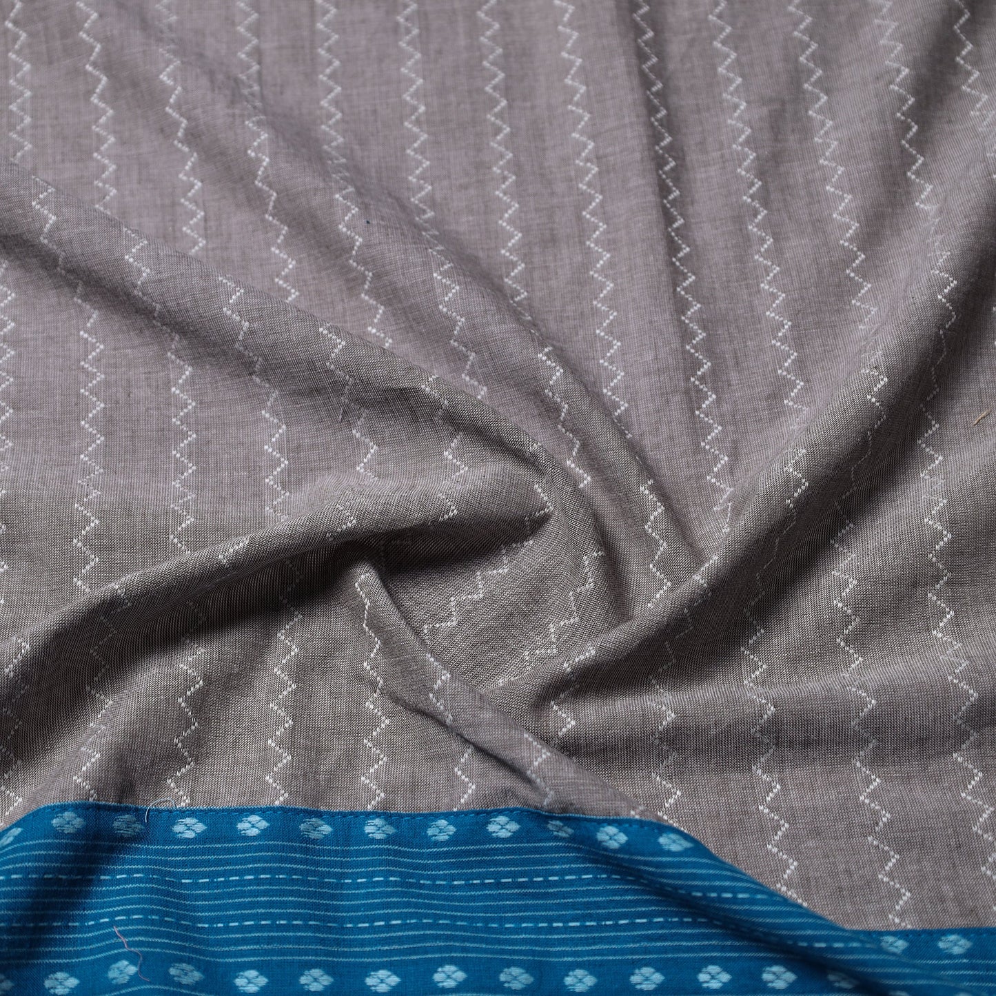 Grey - jacquard cotton blouse piece 104 - handcrafted