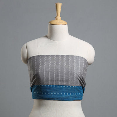 Grey - jacquard cotton blouse piece 104 - handcrafted