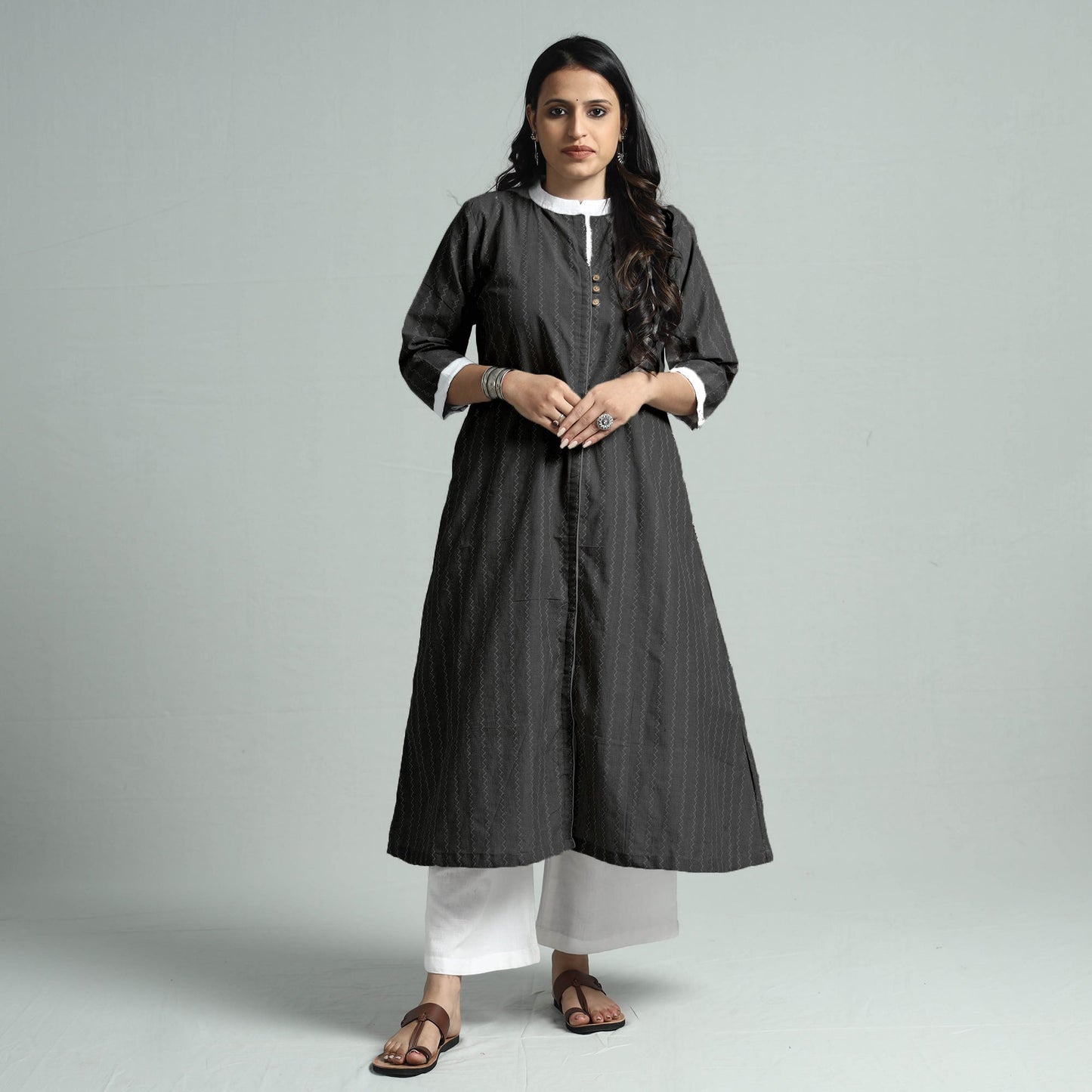 Buy Jacquared Cotton floral Kurta for Women