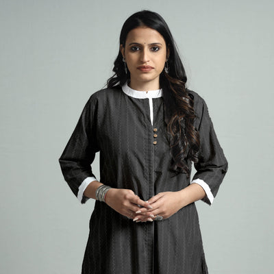 Buy Jacquared Cotton floral Kurta for Women