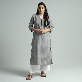  Jacquard Cotton Straight Kurta for Women