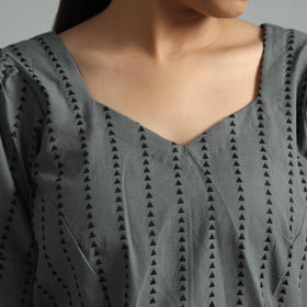  Jacquard Half Sleeve Cotton Crop Top 