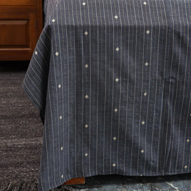 Grey - jacquard with modal silk patch cotton bedsheet set