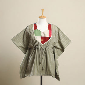 Buy Grey Jacquard Mosaic Fusion Cotton Kaftan