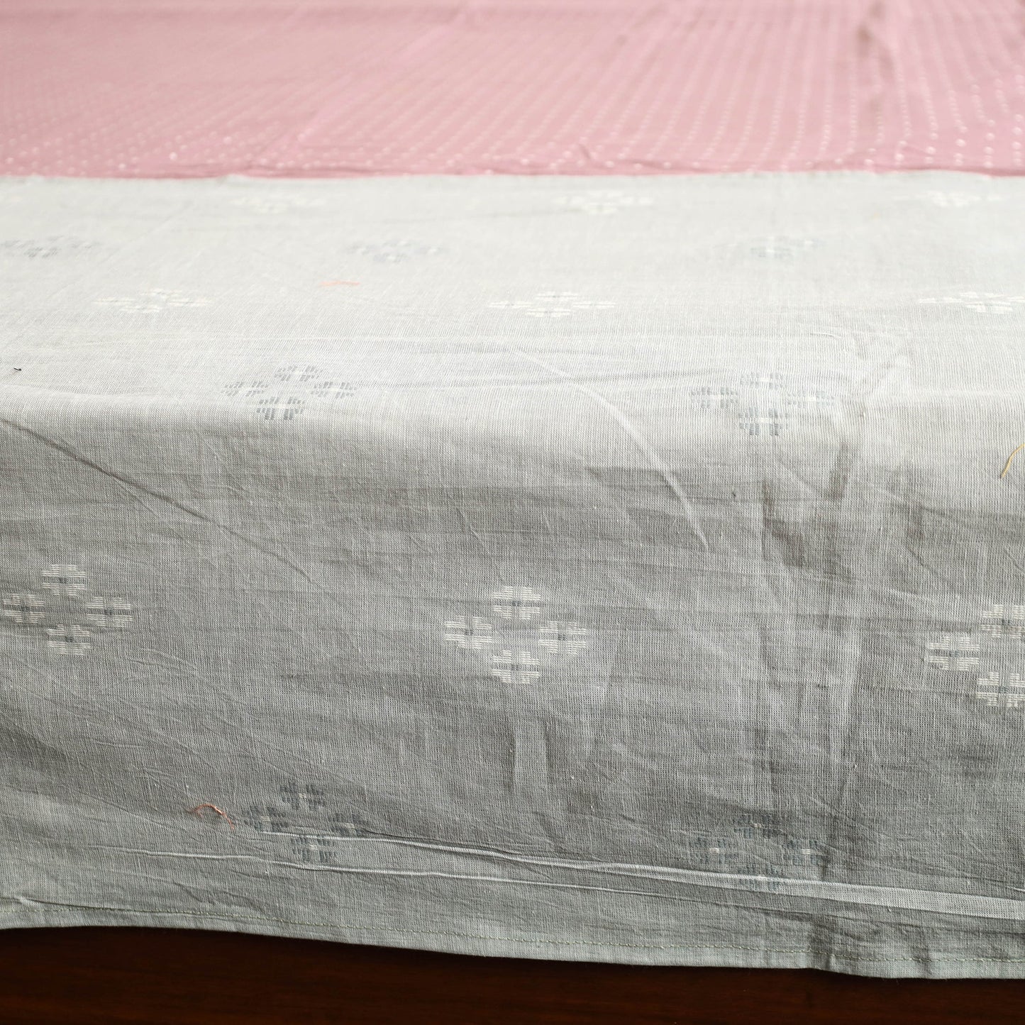 Grey - jacquard patchwork cotton double bed cover