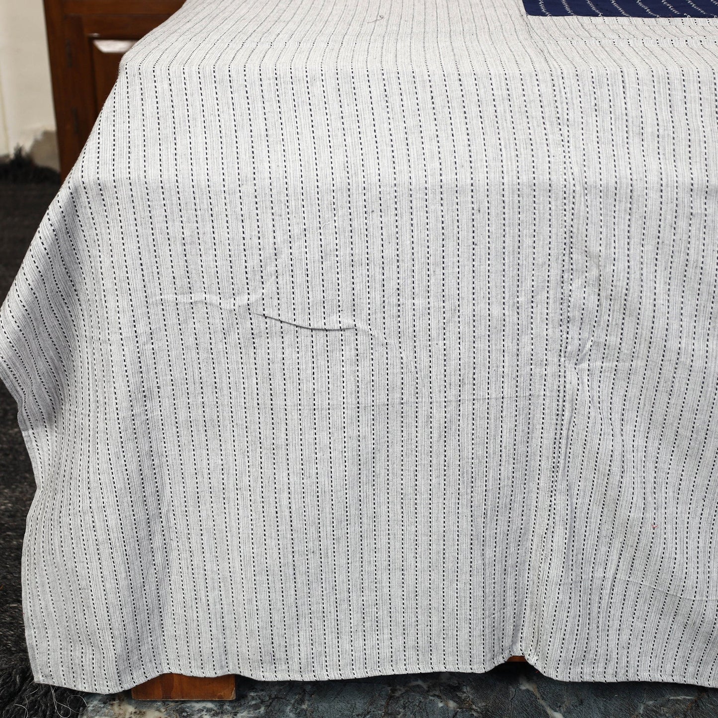 Grey - jacquard patchwork cotton double bed cover