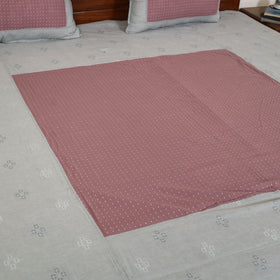 Grey - jacquard patchwork cotton double bed cover