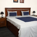 Grey - jacquard patchwork cotton double bed cover