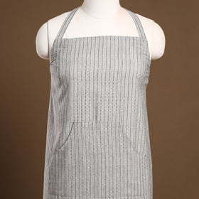 Grey Jacquard Weave Cotton Apron with Pocket