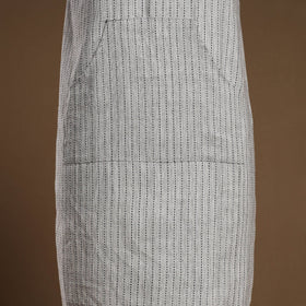 Grey Jacquard Weave Cotton Apron with Pocket