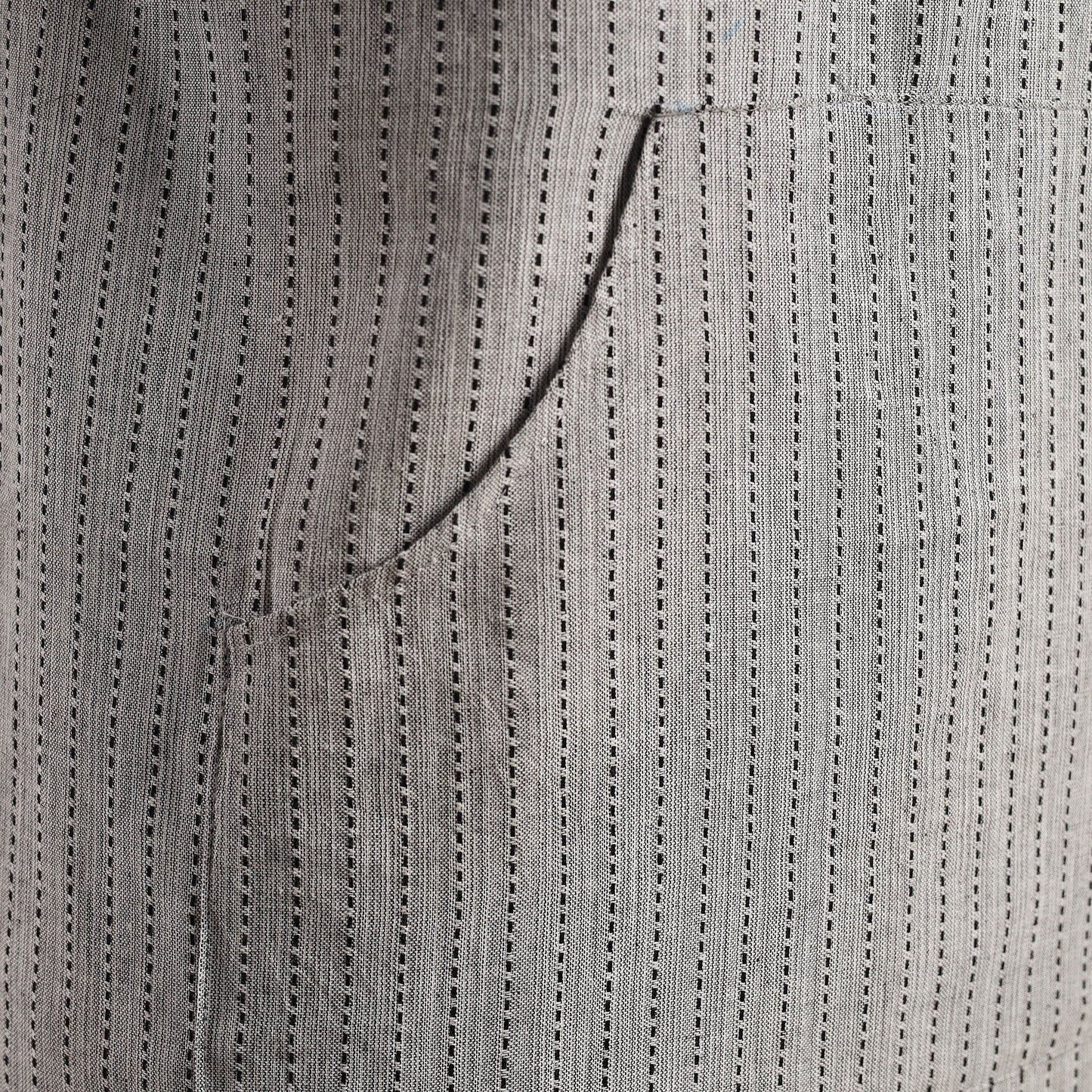 Grey Jacquard Weave Cotton Apron with Pocket